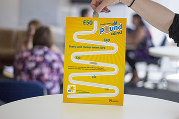 A4 collection box, Donate your old pound coins!