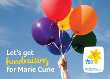 Folder front, Fundraising for Marie Curie