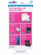 Print Specials with Absolute Office, Email Newsletter